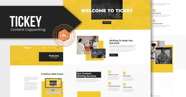 Tickey 内容文案服务 Elementor 模板套件