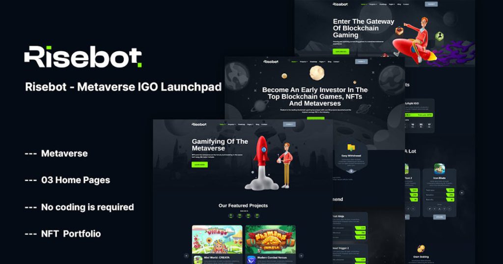 Risebot – Metaverse IGO Launchpad Elementor 模板套件