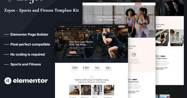 Zoyot Sports & Fitness Elementor Template Kit