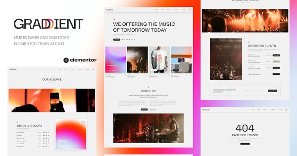 Graddient 音乐乐队和音乐家元素模板套件