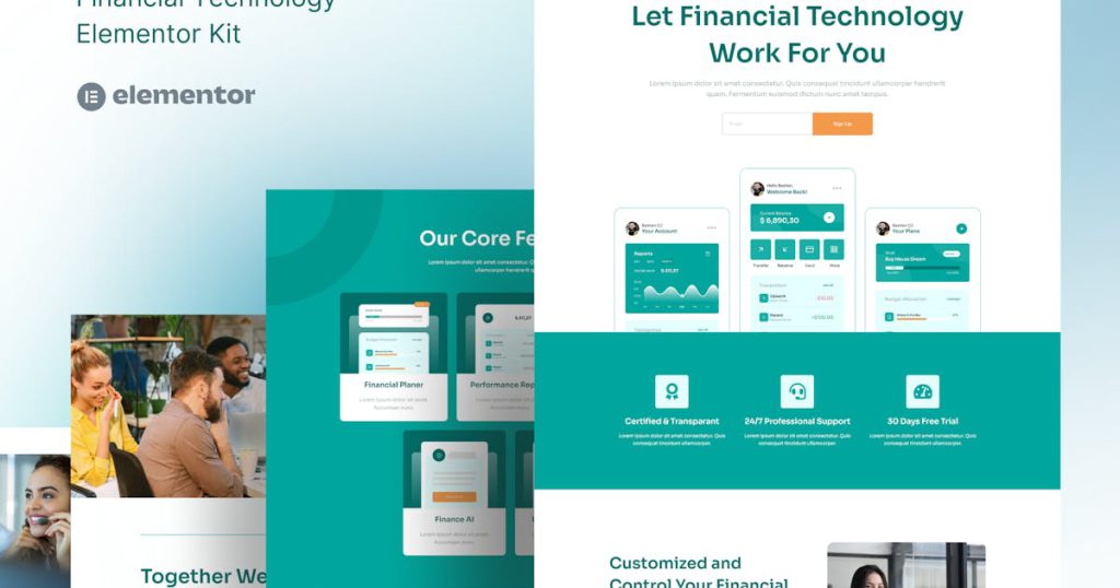 Finans – 金融技术 Elementor Pro 模板套件