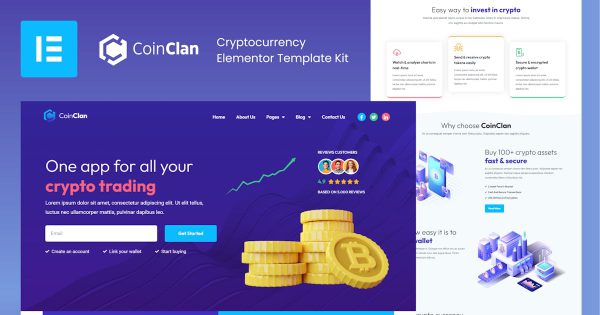 CoinClan 加密货币元素模板套件