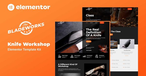 Bladeworks Knife Workshop Elementor Template Kit