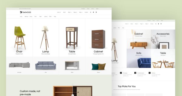 Teakwood Furniture Shop Elementor Template Kit