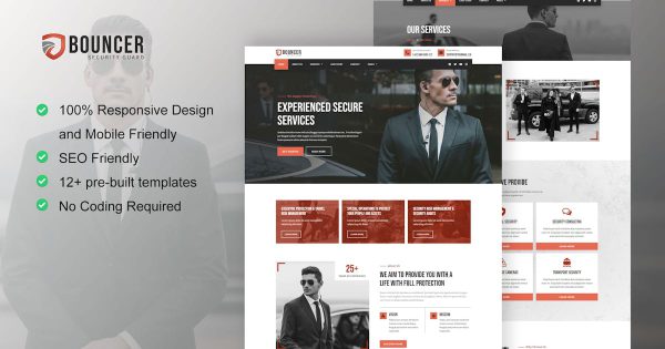 Bouncer Bodyguard & Security Agency Elements Template Kit