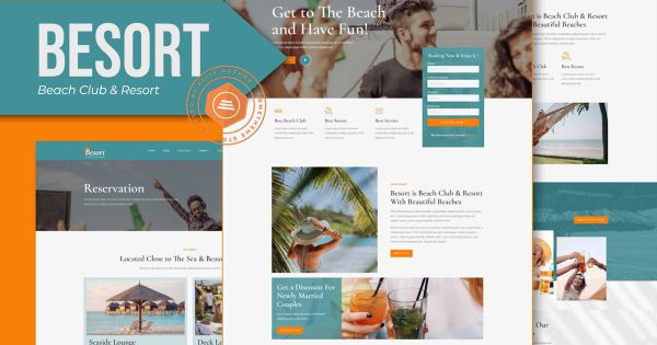 Besort Beach Club Resort Elementor Template Kit