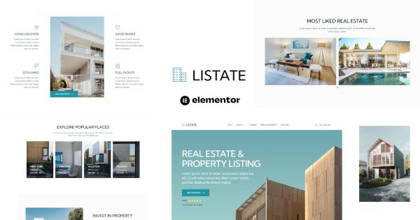 Listate Real Estate Property Listing Elementor Template Kit