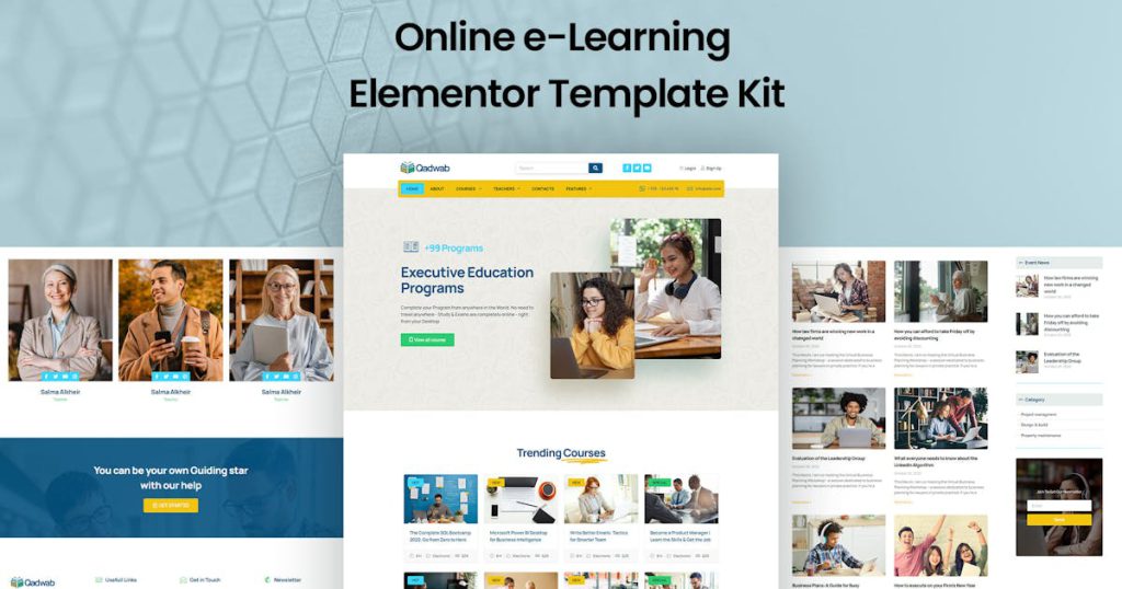 Qadwab – Online e-Learning Elementor Template Kit