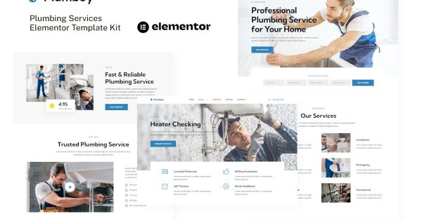 Plumboy Plumbing Services Elementor Template Kit