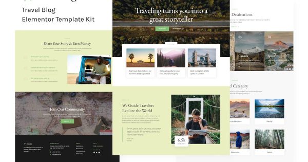 Travelog Travel Blog Elements Template Kit