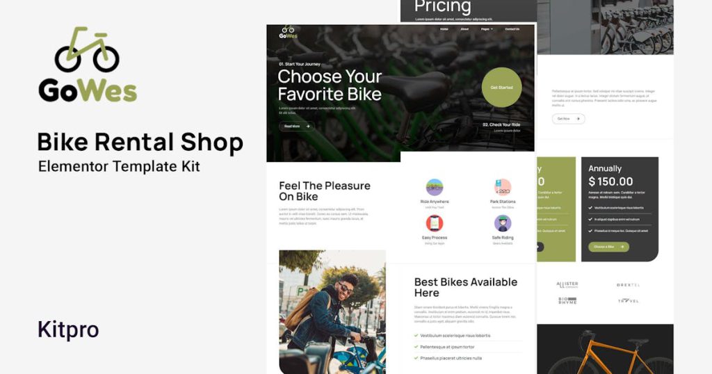 Gowes – Bike Rental Shop Elementor Template Kit