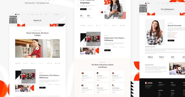 Nabel 影响者营销机构 Elementor 模板套件