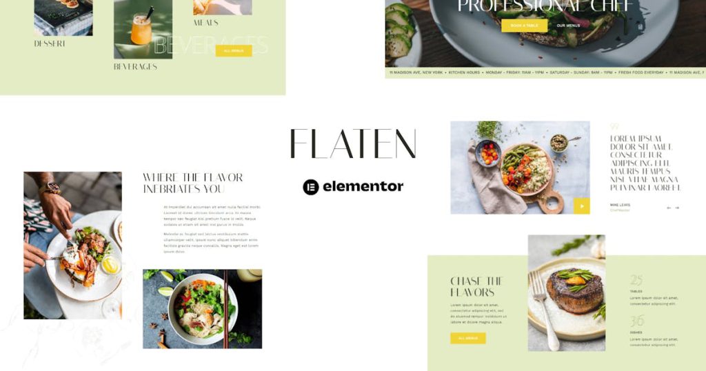 Flaten – 餐饮服务元素模板套件