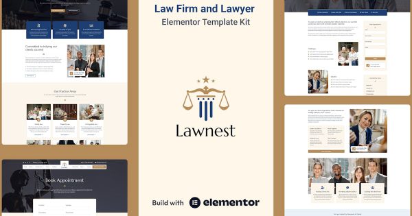 Lawnest 律师事务所和律师 Elementor Pro 模板套件
