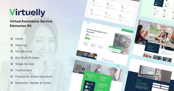 Virtuelly Virtual Assistant Service Elementor Template Kit