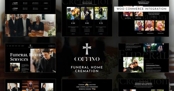 Coffino 殡仪馆服务和火化 Elementor Pro 模板套件