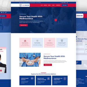 MedInsure Health Insurance Company Elementor Pro Template Suite