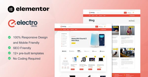 ElectroDeals Woocommerce 电子商店元素模板套件